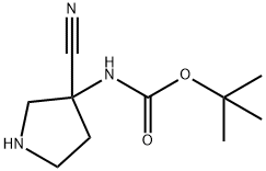 tert-Butyl N-(3-cyanopyrrolidin-3-yl)carbamate Structure