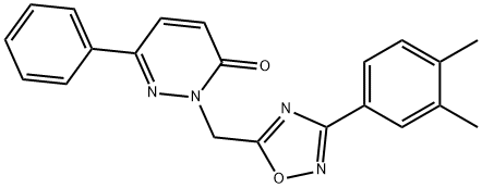 2-[[3-(3,4-dimethylphenyl)-1,2,4-oxadiazol-5-yl]methyl]-6-phenylpyridazin-3-one Structure