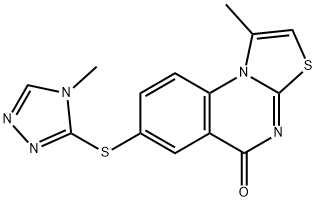 1-Methyl-7-(4-methyl-4H-[1,2,4]triazol-3-ylsulfanyl)-thiazolo[3,2-a]quinazolin-5-one Structure