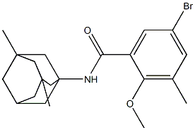 5-bromo-N-(3,5-dimethyl-1-adamantyl)-2-methoxy-3-methylbenzamide Structure