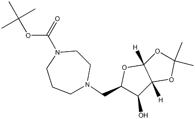 tert-butyl 4-{[(3aR,5R,6S,6aR)-6-hydroxy-2,2-dimethyl-tetrahydro-2H-furo[2,3-d][1,3]dioxol-5-yl]methyl}-1,4-diazepane-1-carboxylate 구조식 이미지