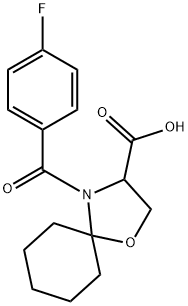 4-(4-fluorobenzoyl)-1-oxa-4-azaspiro[4.5]decane-3-carboxylic acid Structure