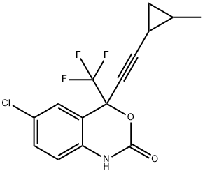 6-chloro-4-[2-(2-methylcyclopropyl)ethynyl]-4-(trifluoromethyl)-1H-3,1-benzoxazin-2-one 구조식 이미지