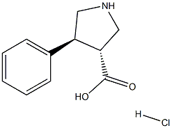 TRANS-4-PHENYLPYRROLIDINE-3-CARBOXYLIC ACID-HCL Structure