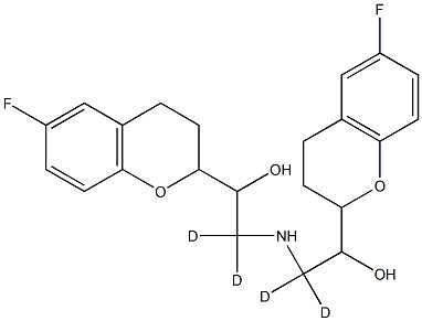 2,2-dideuterio-2-[[1,1-dideuterio-2-(6-fluoro-3,4-dihydro-2H-chromen-2-yl)-2-hydroxyethyl]amino]-1-(6-fluoro-3,4-dihydro-2H-chromen-2-yl)ethanol Structure