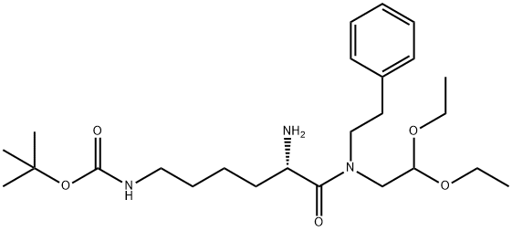 Carbamic acid, N-[(5S)-5-amino-6-[(2,2-diethoxyethyl)(2-phenylethyl)amino]-6-oxohexyl]-, 1,1-dimethylethyl ester 구조식 이미지