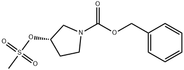 1-Pyrrolidinecarboxylic acid, 3-[(methylsulfonyl)oxy]-, phenylmethyl ester, (3S)- Structure