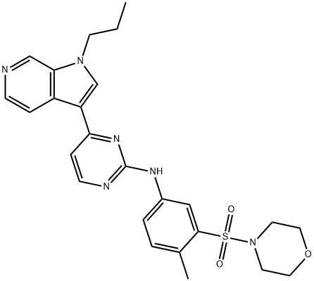 N-(4-methyl-3-(morpholinosulfonyl)phenyl)-4-(1-propyl-1H-pyrrolo[2,3-c]pyridin-3-yl)pyrimidin-2-amine Structure