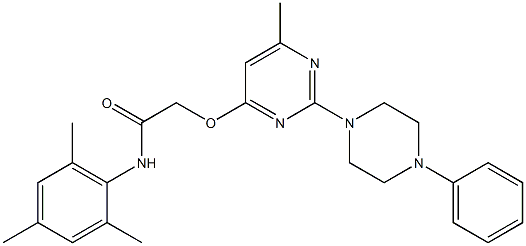 2-[6-methyl-2-(4-phenylpiperazin-1-yl)pyrimidin-4-yl]oxy-N-(2,4,6-trimethylphenyl)acetamide 구조식 이미지