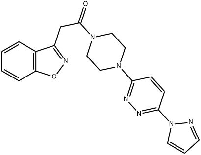 2-(1,2-benzoxazol-3-yl)-1-[4-(6-pyrazol-1-ylpyridazin-3-yl)piperazin-1-yl]ethanone Structure