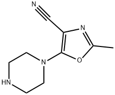 2-Methyl-5-piperazin-1-yl-oxazole-4-carbonitrile 구조식 이미지