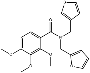 N-(furan-2-ylmethyl)-2,3,4-trimethoxy-N-(thiophen-3-ylmethyl)benzamide Structure