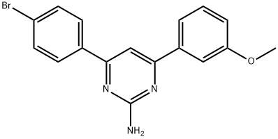 4-(4-bromophenyl)-6-(3-methoxyphenyl)pyrimidin-2-amine 구조식 이미지