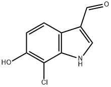 7-CHLORO-6-HYDROXY-1H-INDOLE-3-CARBALDEHYDE 구조식 이미지