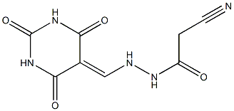 2-cyano-N'-[(2,4,6-trioxo-1,3-diazinan-5-ylidene)methyl]acetohydrazide Structure