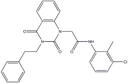 N-(3-chloro-2-methylphenyl)-2-[2,4-dioxo-3-(2-phenylethyl)quinazolin-1-yl]acetamide Structure