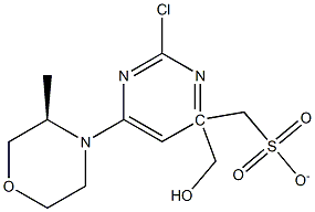 (R)-(2-chloro-6-(3-methylmorpholino)pyrimidin-4-yl)methyl methanesulfonate 구조식 이미지