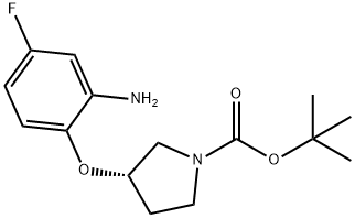 (S)-tert-Butyl 3-(2-amino-4-fluorophenoxy)pyrrolidine-1-carboxylate 구조식 이미지