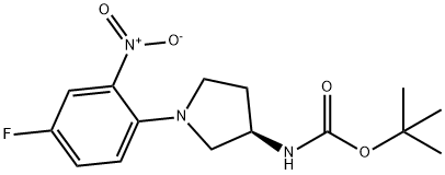 (R)-tert-Butyl 1-(4-fluoro-2-nitrophenyl)pyrrolidine-3-ylcarbamate Structure