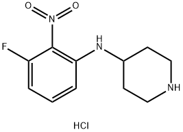 N-(3-Fluoro-2-nitrophenyl)piperidin-4-amine hydrochloride Structure
