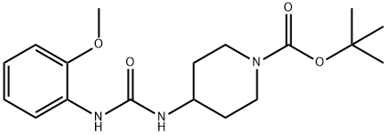 tert-Butyl 4-[3-(2-methoxyphenyl)ureido]piperidine-1-carboxylate 구조식 이미지