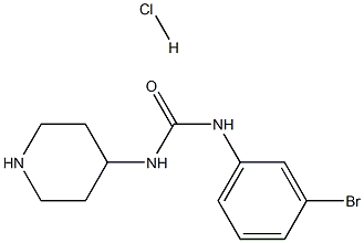 1-(3-Bromophenyl)-3-(piperidin-4-yl)ureahydrochloride 구조식 이미지