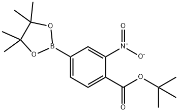 tert-butyl 2-nitro-4-(4,4,5,5-tetramethyl-1,3,2-dioxaborolan-2-yl)benzoate Structure