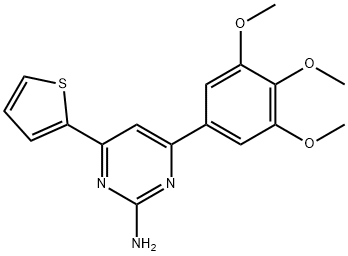 4-(thiophen-2-yl)-6-(3,4,5-trimethoxyphenyl)pyrimidin-2-amine 구조식 이미지