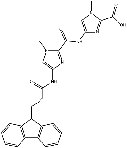 4-[[[4-[(9- fluorenylmethoxycarbonyl)amino]-1- methylimidazol-2-yl]carbonyl]amino]-1- methylimidazole-2-carboxylic acid 구조식 이미지