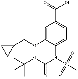 Benzoic acid,3-(cyclopropylmethoxy)-4-[[(1,1-dimethylethoxy)carbonyl](methylsulfonyl)amino]- Structure