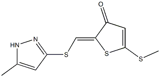 (2E)-2-[(5-methyl-1H-pyrazol-3-yl)sulfanylmethylidene]-5-methylsulfanylthiophen-3-one Structure