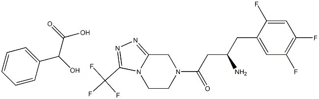 7-[(3R)-3-amino-1-oxo-4-(2,4,5-trifluorophenyl)butyl]-5,6,7,8-tetrahydro-3-(trifluoromethyl)-1,2,4-triazolo[4,3-a]pyrazine (-)-mandelate Structure
