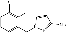 1-[(3-chloro-2-fluorophenyl)methyl]-1H-pyrazol-3-amine 구조식 이미지