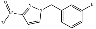 1-[(3-bromophenyl)methyl]-3-nitro-1H-pyrazole 구조식 이미지