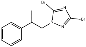 3,5-dibromo-1-(2-phenylpropyl)-1H-1,2,4-triazole 구조식 이미지