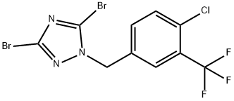 3,5-dibromo-1-{[4-chloro-3-(trifluoromethyl)phenyl]methyl}-1H-1,2,4-triazole Structure