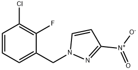1-[(3-chloro-2-fluorophenyl)methyl]-3-nitro-1H-pyrazole Structure