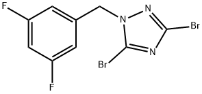 3,5-dibromo-1-[(3,5-difluorophenyl)methyl]-1H-1,2,4-triazole 구조식 이미지