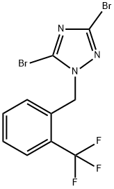3,5-dibromo-1-{[2-(trifluoromethyl)phenyl]methyl}-1H-1,2,4-triazole Structure