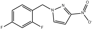 1-[(2,4-difluorophenyl)methyl]-3-nitro-1H-pyrazole 구조식 이미지