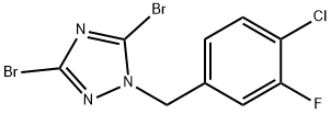 3,5-dibromo-1-[(4-chloro-3-fluorophenyl)methyl]-1H-1,2,4-triazole Structure