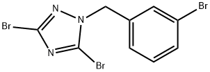 3,5-dibromo-1-[(3-bromophenyl)methyl]-1H-1,2,4-triazole 구조식 이미지