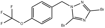 3,5-dibromo-1-{[4-(trifluoromethoxy)phenyl]methyl}-1H-1,2,4-triazole 구조식 이미지