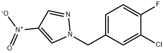 1-[(3-chloro-4-fluorophenyl)methyl]-4-nitro-1H-pyrazole 구조식 이미지