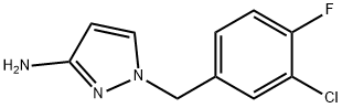 1-[(3-chloro-4-fluorophenyl)methyl]-1H-pyrazol-3-amine 구조식 이미지