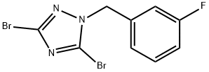 3,5-dibromo-1-[(3-fluorophenyl)methyl]-1H-1,2,4-triazole 구조식 이미지