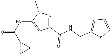 5-(cyclopropanecarbonylamino)-1-methyl-N-(thiophen-2-ylmethyl)pyrazole-3-carboxamide 구조식 이미지