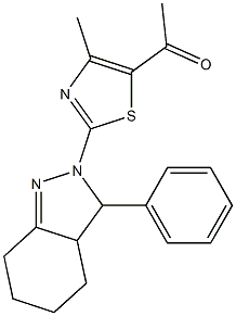 1-[4-methyl-2-(3-phenyl-3,3a,4,5,6,7-hexahydroindazol-2-yl)-1,3-thiazol-5-yl]ethanone Structure