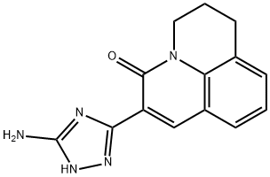 2-(5-Amino-1H-[1,2,4]triazol-3-yl)-6,7-dihydro-5H-pyrido[3,2,1-ij]quinolin-3-one 구조식 이미지