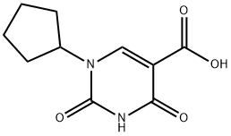 1-Cyclopentyl-2,4-dioxo-1,2,3,4-tetrahydro-pyrimidine-5-carboxylic acid 구조식 이미지